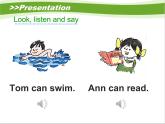 接力版小学英语三年级下册 Lesson10 Tom can swim.课件