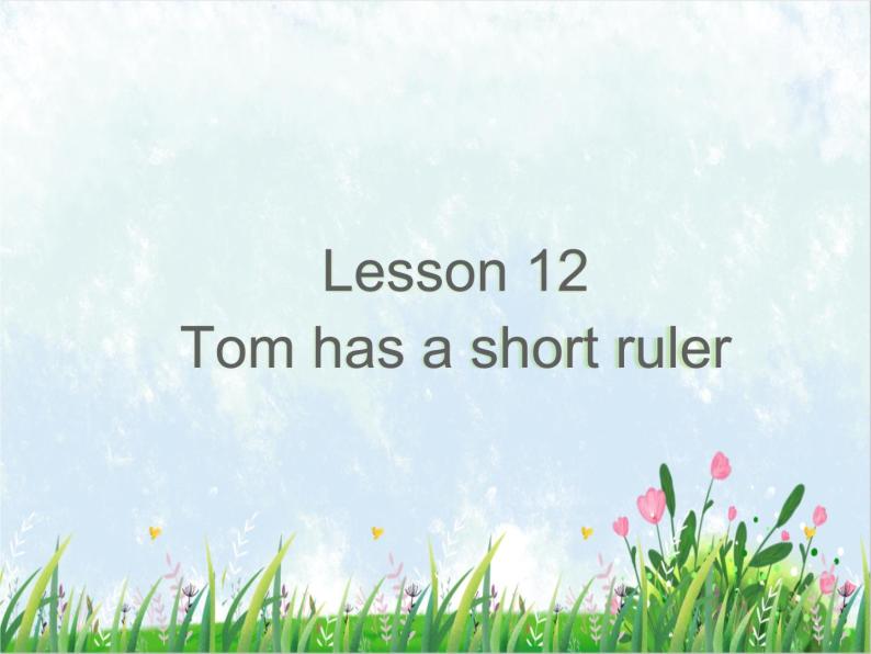 接力版小学英语三年级下册 Lesson12 Tom has a short ruler.课件01