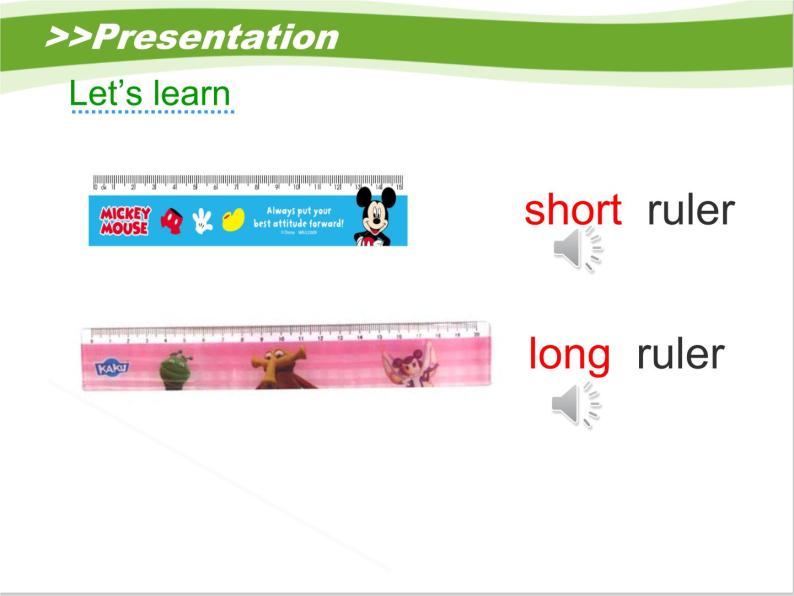 接力版小学英语三年级下册 Lesson12 Tom has a short ruler.课件04