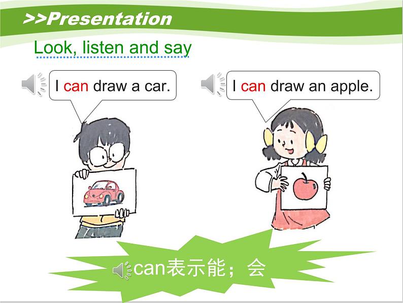 接力版小学英语三年级下册 Lesson9 I can draw a car.课件06