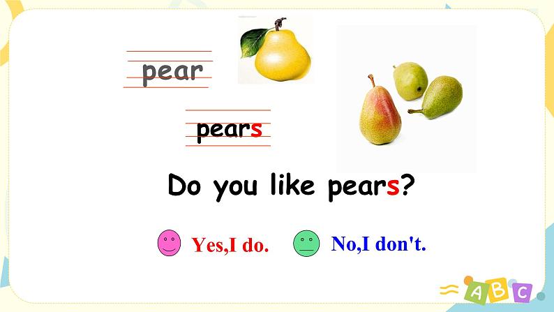 Unit 5 Do you like pears 人教版PEP英语三下 第二课时  课件+教案+练习07