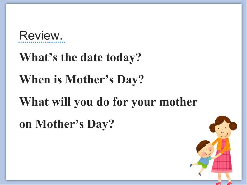 闽教版（三起点）六年级下册英语Unit4 Mother’s Day 课件+教案+练习03