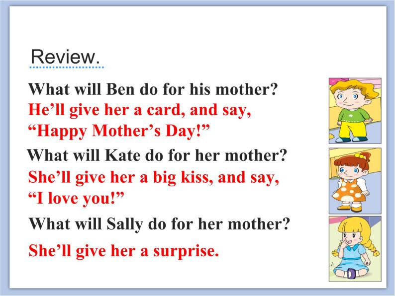 闽教版（三起点）六年级下册英语Unit4 Mother’s Day 课件+教案+练习04