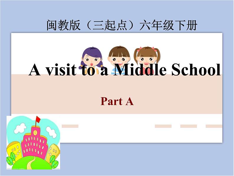 2016春闽教版英语六下Unit 7《A visit to a Middle school》（Part A）ppt课件1第1页