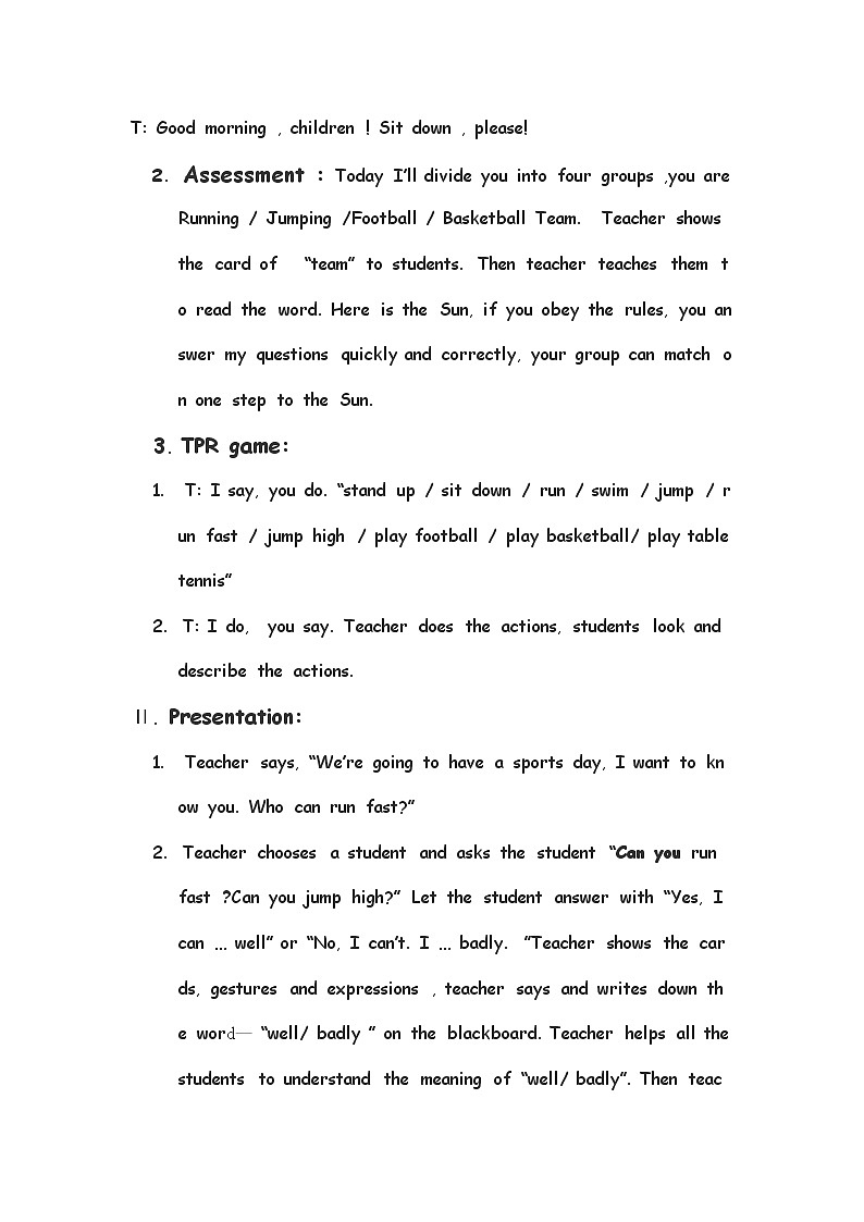 三年级下英语教案let s play a game川教版（三起）02