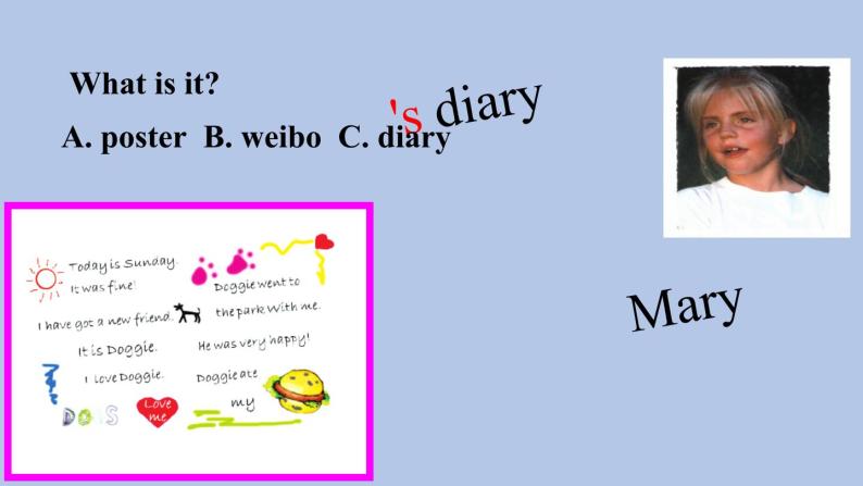 外研剑桥版英语六下unit3Mary's diary（1）课件04