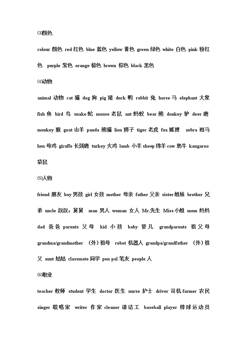 小升初英语专项复习梳理（六）词 汇 练习02