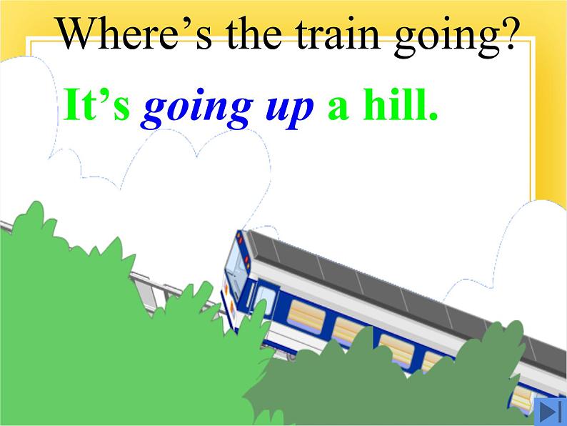 外研版（一起）英语二年级下册课件 Module 8《Unit 1 The train is going up a hill》07