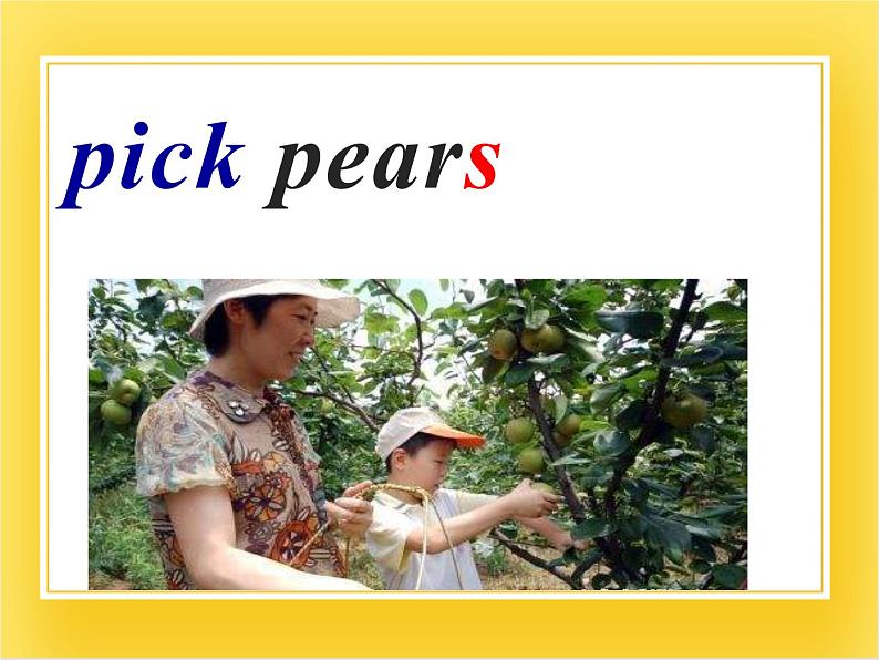 外研版（一起）英语三年级下册课件 《Module 4Unit 1 We'll pick fruit.》07