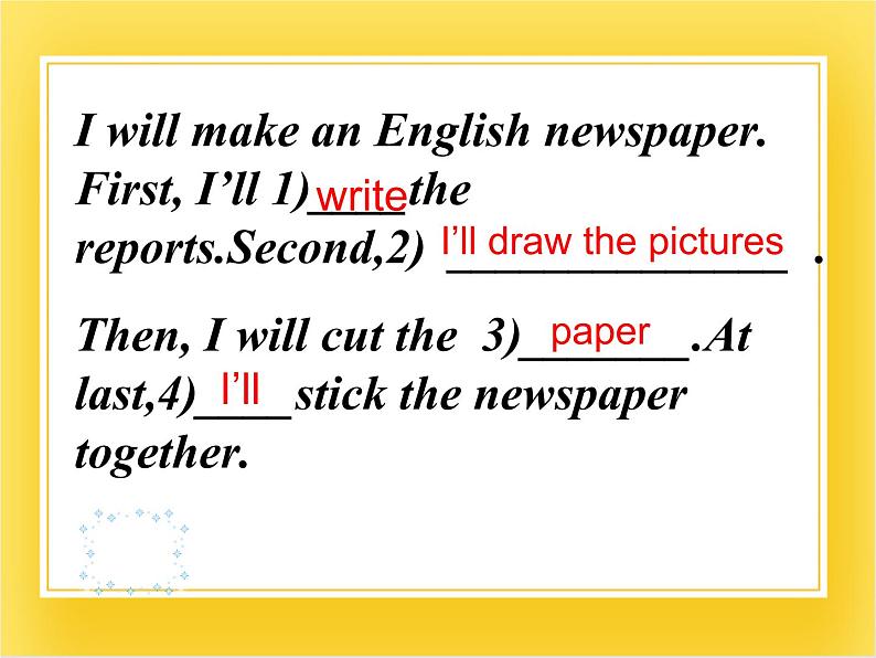 外研版（一起）英语四年级下册课件 《Module 6Unit 1 I’ll draw the pictures.》第3页