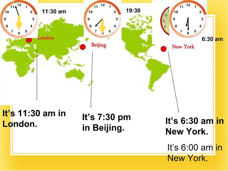 外研版（一起）英语四年级下册课件 《Module 7Unit 2 It 's 6_30 am in New York.》第4页