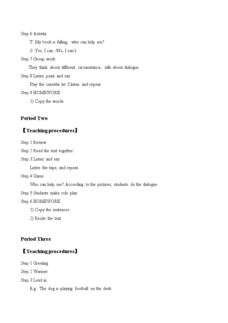 外研版（一起）英语六年级下册教案 Module 4 Unit 1 I can't carry all these things.02
