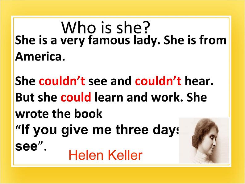 外研版（一起）英语六年级下册课件 《Module 7Unit 2 She couldn't see or hear.》03