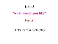 人教版 (PEP)五年级上册Unit 3 What would you like? Part A教案配套ppt课件