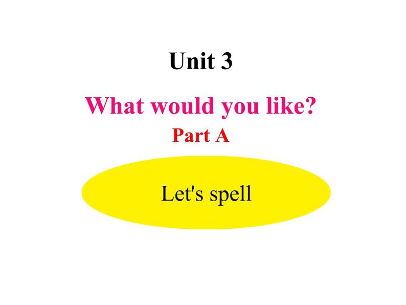 人教PEP版英语五年级上册 Unit 3 What would you like？-PartA Let's spell(课件)01