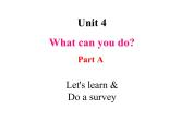人教PEP版英语五年级上册 Unit 4 What can you do？-PartA Let's learn & Do a survey(课件)