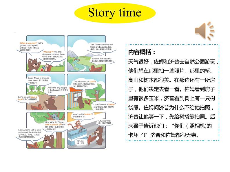 人教PEP版英语五年级上册 Unit 6 In a nature park-PartC Story time(课件)03