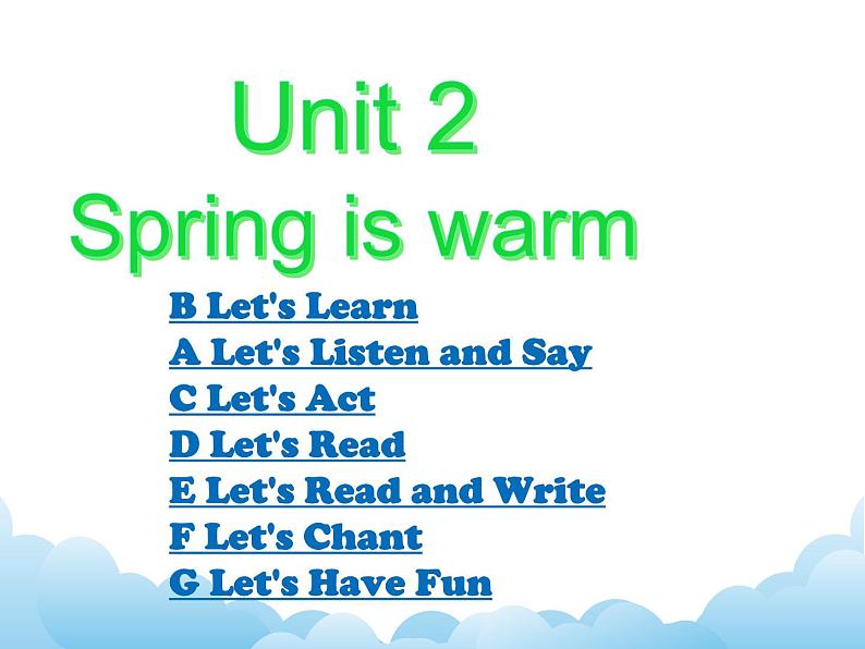 XS四英下Unit 2 Spring is warm第2页