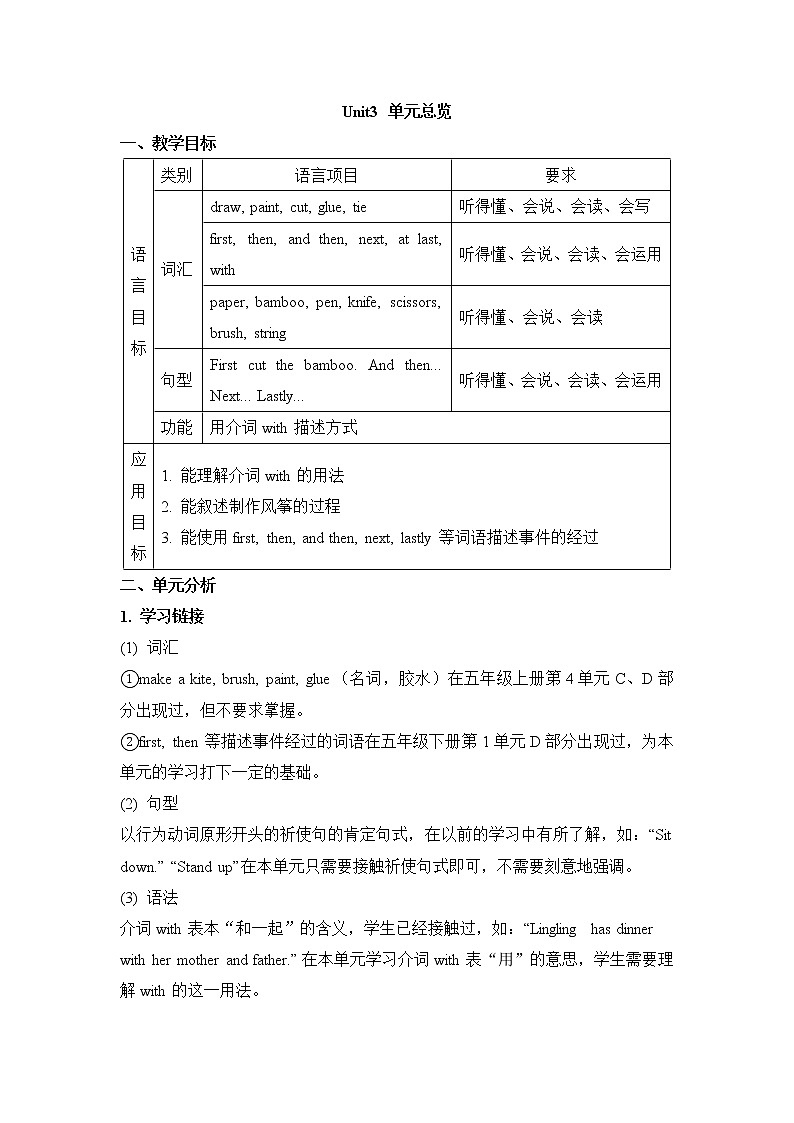 湘少版英语五下 Unit3 精品教案（3课时）01