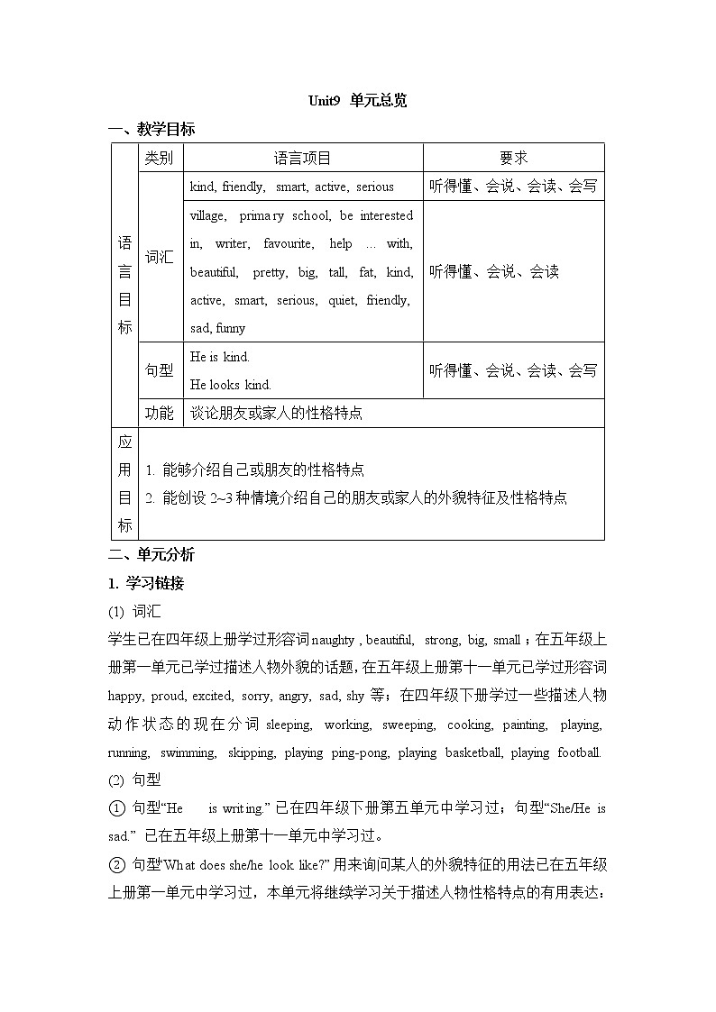 湘少版英语五下 Unit9 精品教案（3课时）01