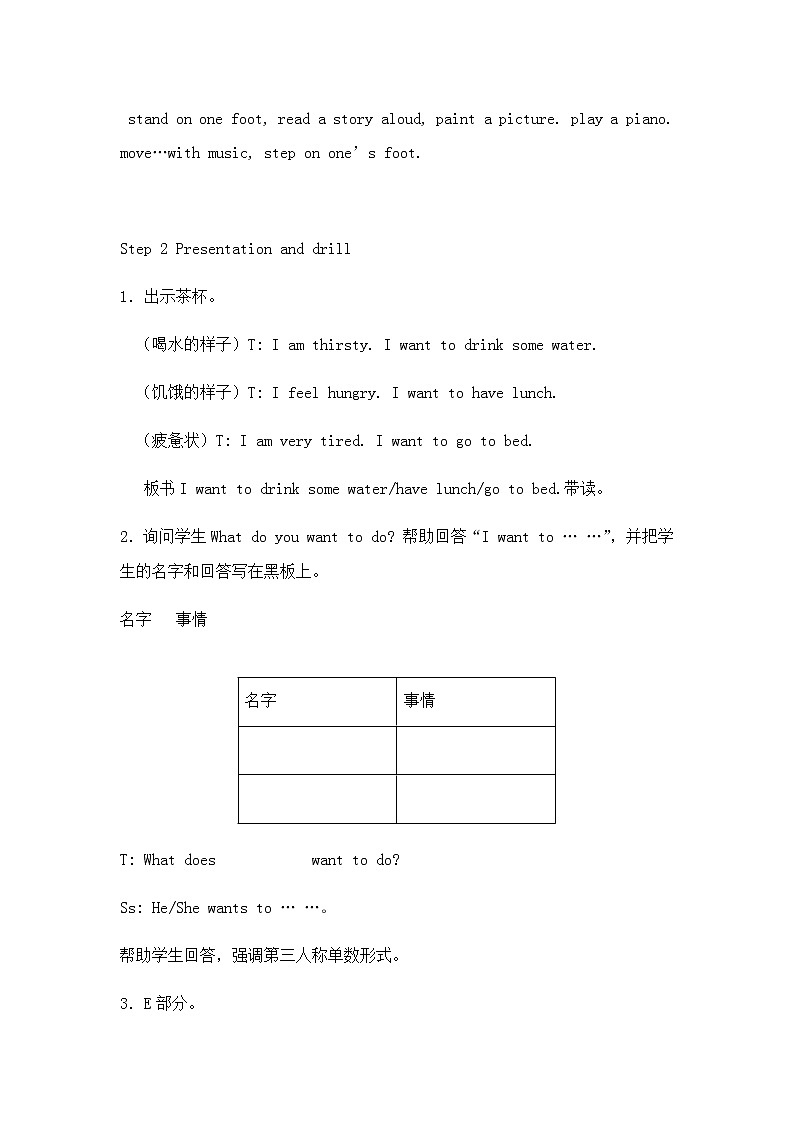 Unit 6  Anne wanted to dance.教案第2页