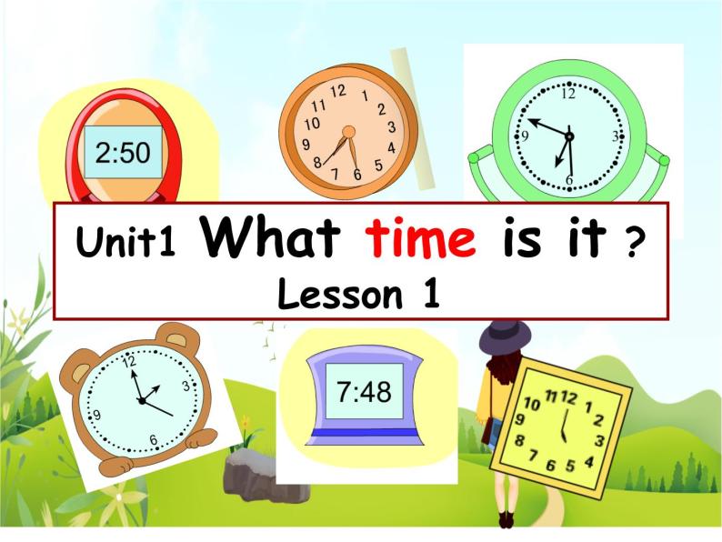 二年级下册英语 Unit 1 What time is it Lesson 1课件3 北京版01