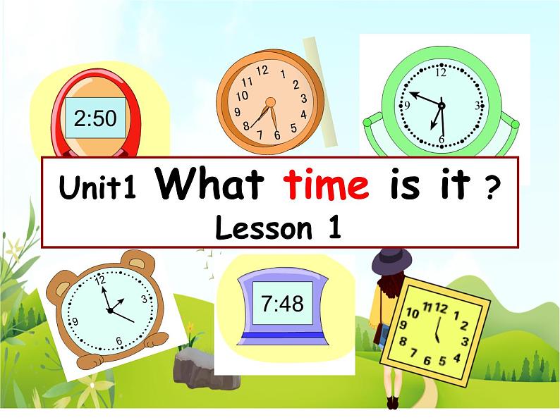 二年级下册英语 Unit 1 What time is it Lesson 1课件3 北京版01