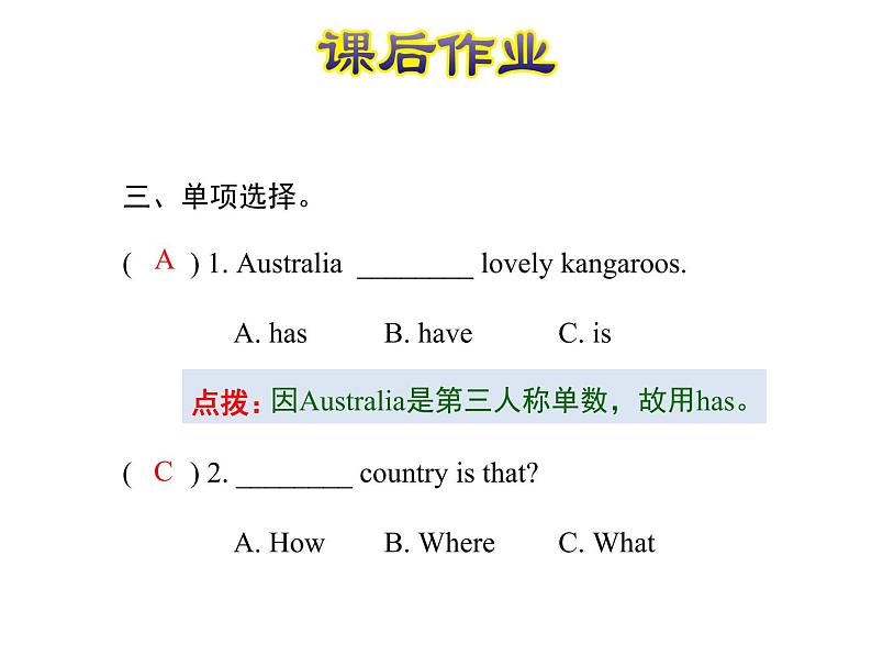 U2-L11 Australia 课后作业课件第4页