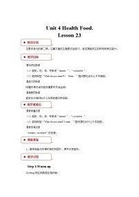 清华大学版一年级下册Unit 4 Health foodLESSON 23教案