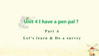 小学Unit 4 I have a pen pal Part A教学课件ppt