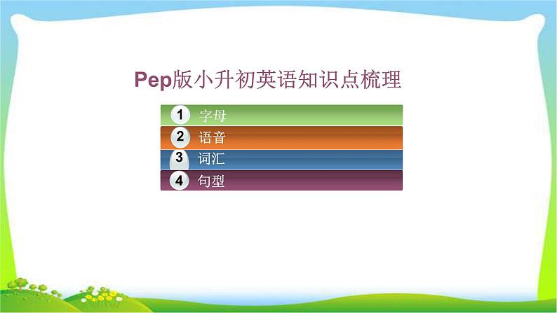 Pep版小升初英语知识点梳理课件PPT02