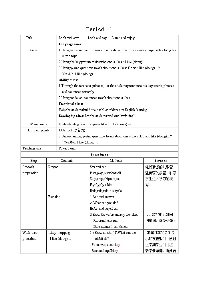 牛津上海版二下M2U1教案第2页