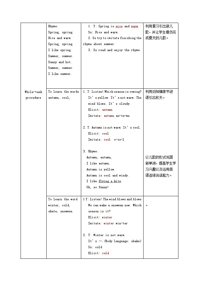 牛津上海版二下M3U1教案第3页