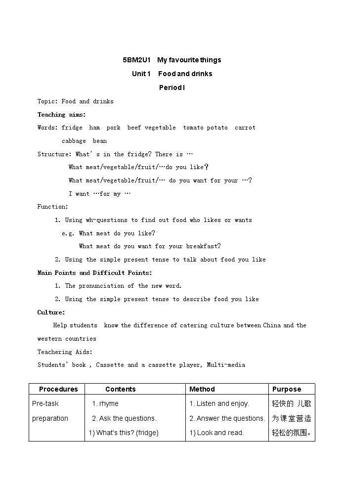 牛津上海版五下英语5BM2课件U1第二单元第一课教案01