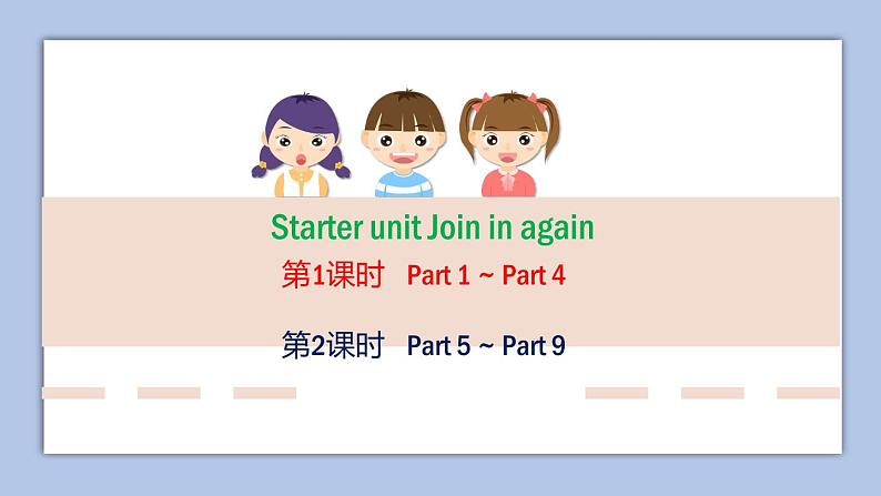 外研剑桥版英语五下Starter unit第1课时  Part 1 ~ Part 4课件+教案+素材01