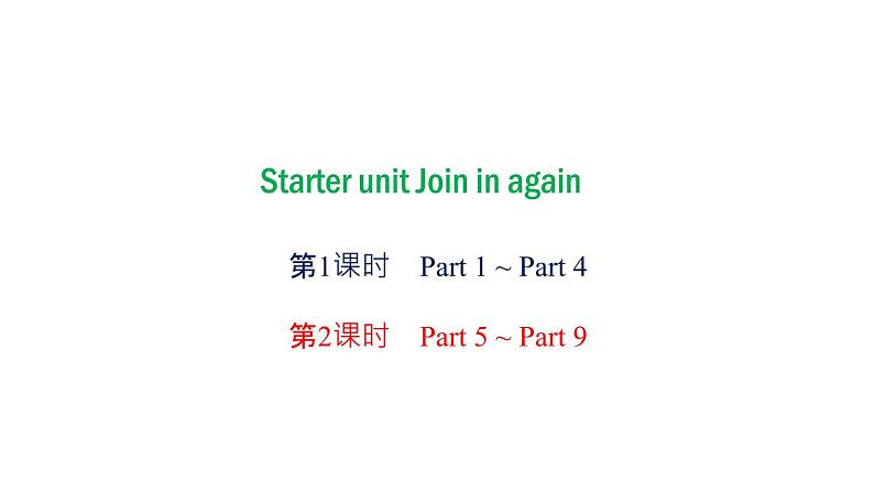 外研剑桥版英语五下Starter unit第2课时  Part 5 ~ Part 9课件+教案+素材02