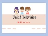 外研剑桥版英语五下unit3第2课时 Television  Part 3a & 3b课件+教案+素材
