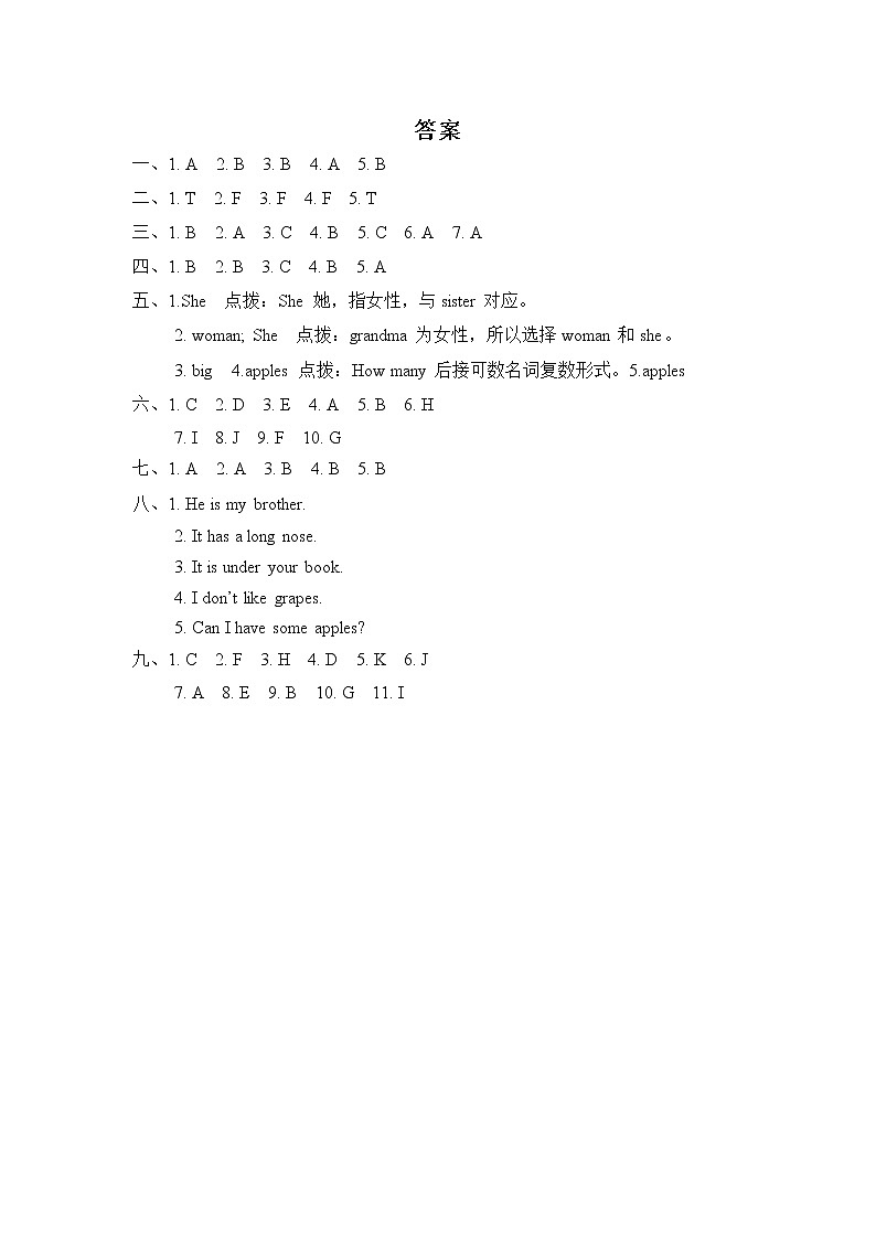 【精品】人教英语三年级下期末专项突破卷  常考易错题 （含答案）01