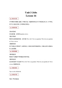 小学英语清华大学版二年级下册LESSON 16精品教学设计