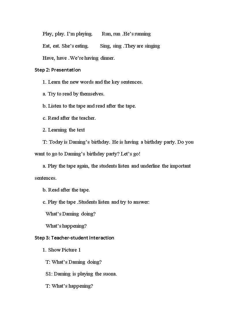 外研版（新）六下-Module 5 Unit 1 He is playing the suona, but the phone rings【优质教案】02