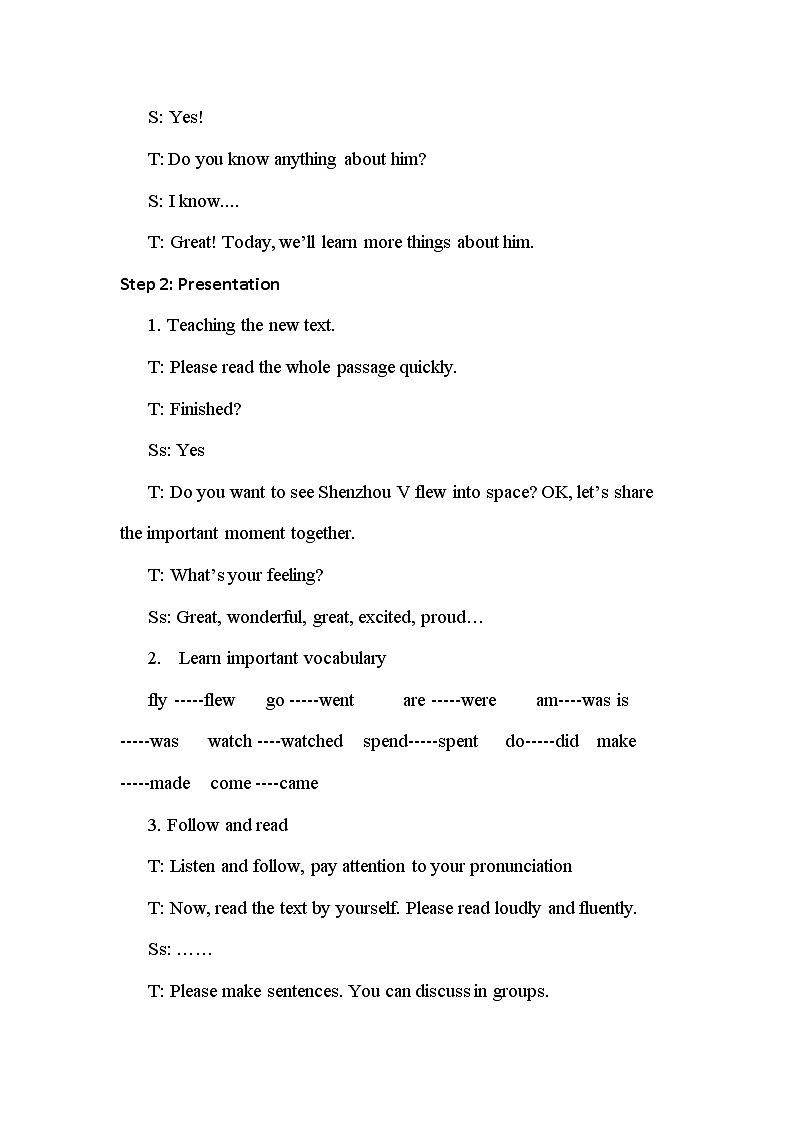 外研版（新）六下-Module 7 Unit 1 He spent about twenty-one hours in space.【优质教案】02