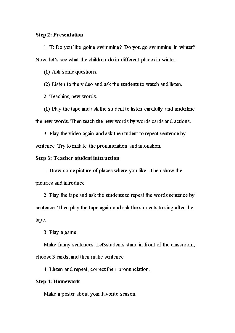 外研版（新）三下-Module 7 Unit 2  It's warm today【优质教案】02