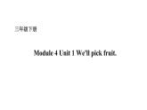 Module 4 Unit 1 We’ll pick fruit 课件+素材 （19张PPT）