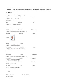 英语四年级下册Unit 3 Weather综合与测试单元测试测试题