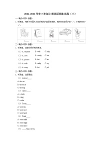 【期末必备】2021-2022学年三年级上册英语期末试卷（三）教科版（广州）（含答案解析）