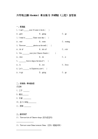 外研版 (三年级起点)六年级上册Module 2模块综合与测试同步练习题