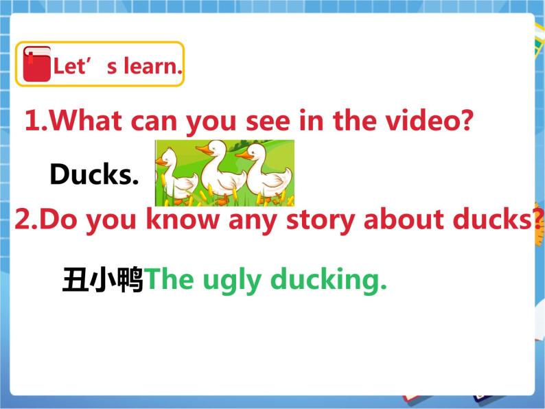 Unit12 The ugly ducking 第一课时（课件+教案）02