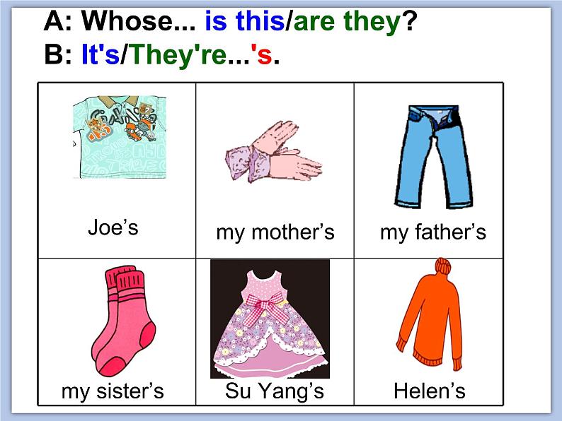 （多课时）牛津译林版英语四下 Unit 6 Whose dress课件+音频＋素材03