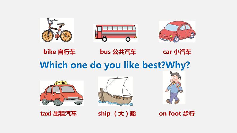 人教六上Unit2 Ways to go to school 复习ppt课件第8页