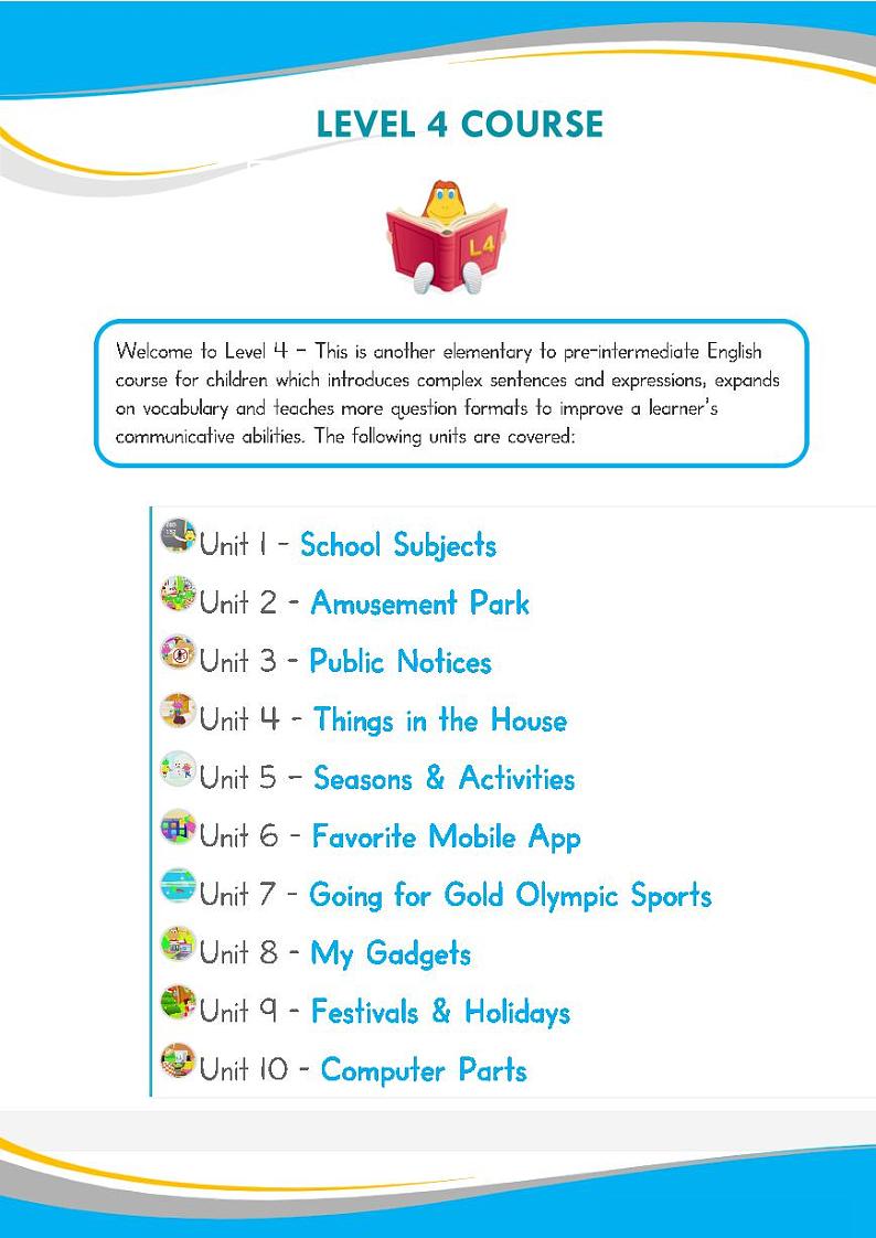 英语词汇语法学习Level4（彩版适用于幼儿、小初）学案01